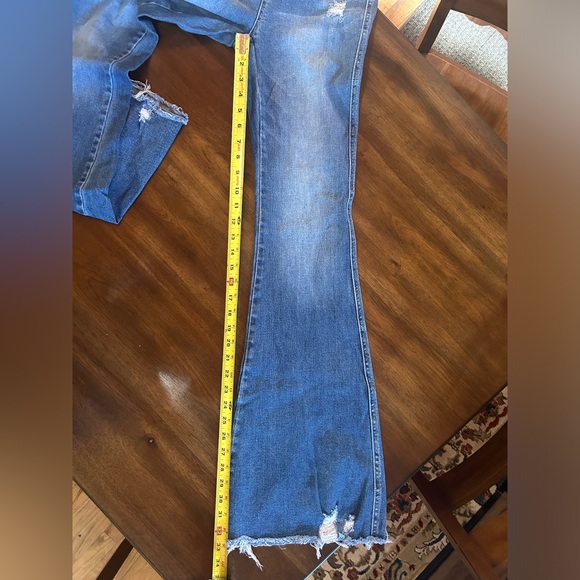 Flying Monkey High Rise Distressed Blue Jeans - Picture 5 of 8